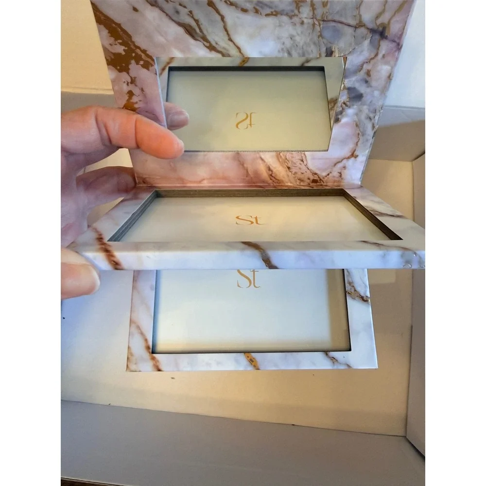 Seint Beauty Double Decker Magnetic Makeup Palette Pink Marble Empty Compact